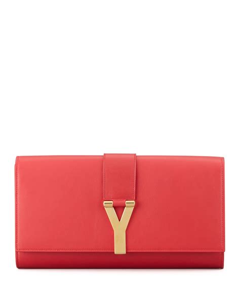 Saint Laurent Y Ligne Clutch Bag, Red 